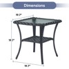 POCASSY Wicker Outdoor Side Table with Tempered Glass Top, All Weather Wicker 2-Tier End Table for Porch - 4 of 4