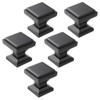 Cauldham Solid Kitchen Cabinet Knobs Pulls (1-1/8" Square) - Transitional Dresser Drawer/Door Hardware - Style S685 - Matte Black - 3 of 4