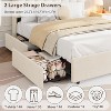 TackView Bed Frame with Storage Headboard,Boucle Upholstered Platform Bed with 2 Drawers, Chic Wavy Headboard with Bookcase, No Box Spring Needed - 4 of 4
