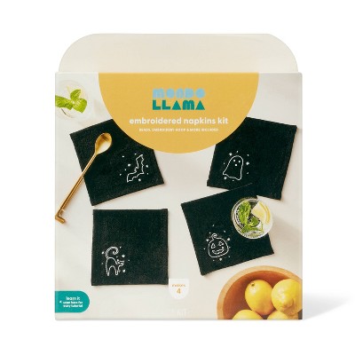 4ct Halloween Craft Beaded Embroidery Napkins Kit - Mondo Llama™