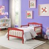 Infurnic Beds, Toddler Single Bed with Safety Guardrails and Headboard, Low To Floor Design for Toddler Children, Red, 70"*36"*27" - 2 of 4