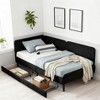 TIRAMISUBEST Sofas Twin/ Full Daybed Convertible Sofa Bed with 2 Storage Drawers Small Space Sofa Guest Room Daybed Adjustable Velvet Sofa Bed - 2 of 4