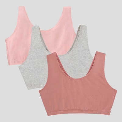 Fruit Of The Loom Women's Plus Tank Style Cotton Sports Bra 3-pack Desert  Dusk/heather Grey/blushing Rose 48 : Target