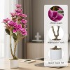 2 Pack Artificial Magnolia Tree,Realistic Faux Pink Plant with 12 Bloomings,Sturdy White Pot,Realistic Magnolia Grandiflora for Living Room,Office - 3 of 4