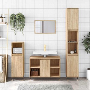 CLIHOME 31.5x13.0x23.6 in. Bathroom Sink Cabinet, Engineered Wood Storage Cabinet With Metal Legs - 1 of 4