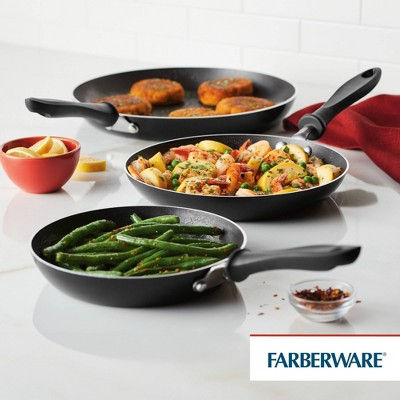 Farberware 3-Piece Black Aluminum Nonstick Frying Pan Set