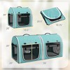 Gulches 39" Green Portable Soft-Sided Cat Carrier - Travel Pet Carrier with Divider, Two Compartments, Soft Cushions & Storage Bag - 4 of 4