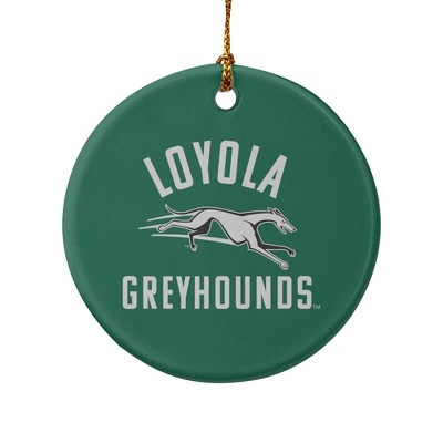 Loyola University Maryland Greyhounds Logo Porcelain Holiday Christmas Tree Ornament