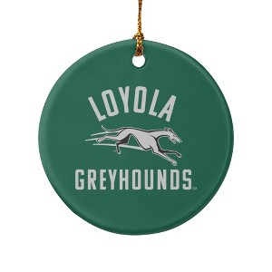 Loyola University Maryland Greyhounds Logo Porcelain Holiday Christmas Tree Ornament - 1 of 4