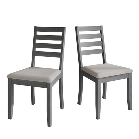 Casepiece Grey Wooden Dining Chair With Warm Grey Cover (set Of 2) : Target