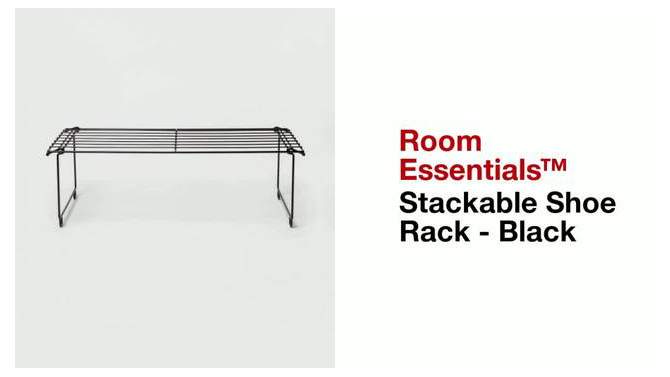 Stackable Single Shoe Rack Black - Room Essentials&#8482;, 2 of 5, play video
