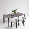 Set of 2 Dining Chairs, Upholstered Boucle Kitchen Chairs with Wing Back and Black Metal Legs, Comfy Accent Side Chairs for Dining Room or Kitchen - 4 of 4