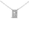 Haus of Brilliance Silver 1/10 Ctw Diamond Inlaid Cross Dog Tag Pendant Necklace - 18" - 2 of 4