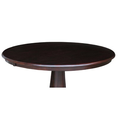 Farmhouse Elegance 38" Round Solid Wood Dining Table in Rich Mocha
