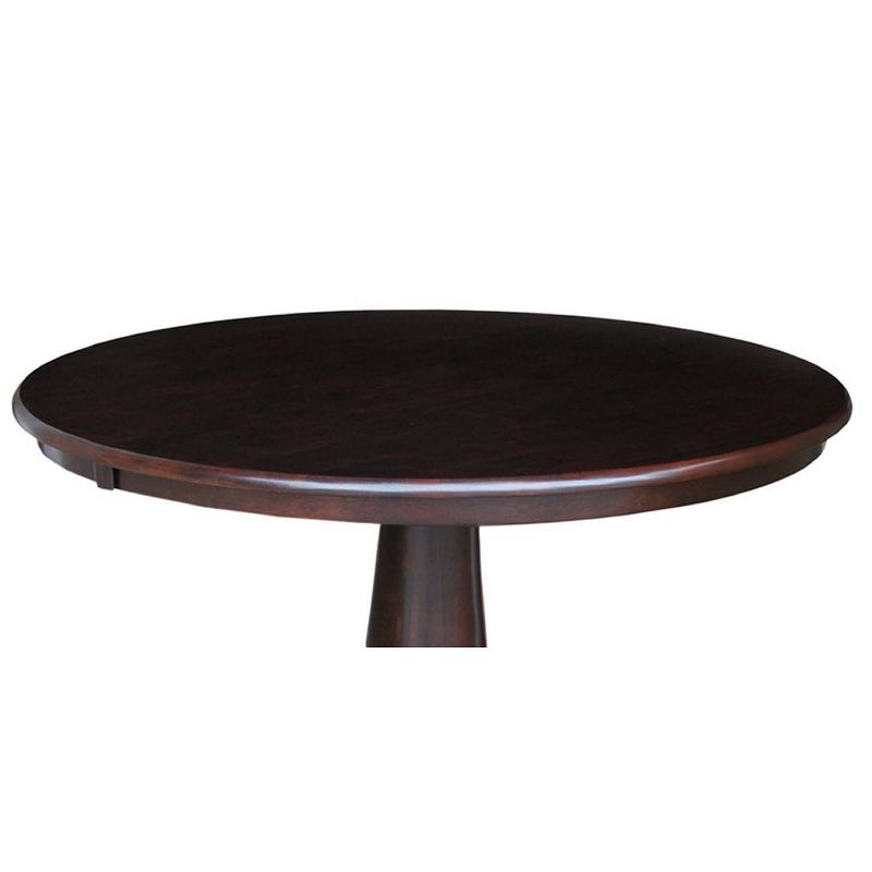 36&#34; Round Top Pedestal Dining Table Dark Brown - International Concepts, 4 of 5