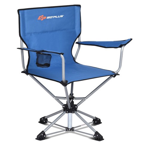 Swivel Folding Chair with Backrest and Padded Cushion - Costway