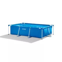 Intex 28272EH 9.8ft x 29.5in Rectangular Frame Outdoor Easy Assemble Above Ground Swimming Pool with Flow Control Valve for Draining
