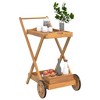vidaXL Tea Trolley 21.3 in.x34.3 in.x35.4 in. Solid Wood Acacia - 3 of 4