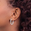 Black Bow Jewelry 3mm x 25mm 14k White Gold Polished Endless Tube Hoop Earrings - 3 of 4