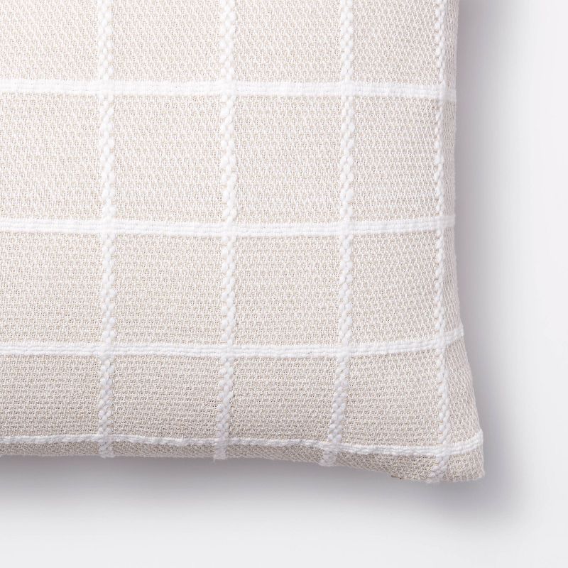 Oblong Woven Grid Decorative Throw Pillow Light Beige - Threshold&#8482; designed with Studio McGee, 4 of 10