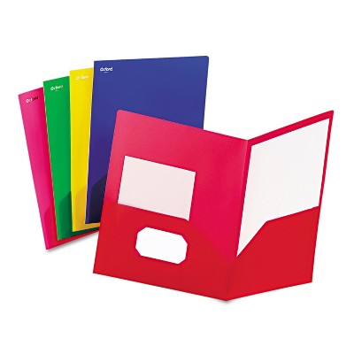 Oxford Fashion PolyPort Twin-Pocket Portfolio Polypropylene Assorted 25/Box 99810