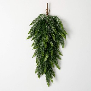 28"H Sullivans Frosted Green Cedar Swag, Green - 1 of 2