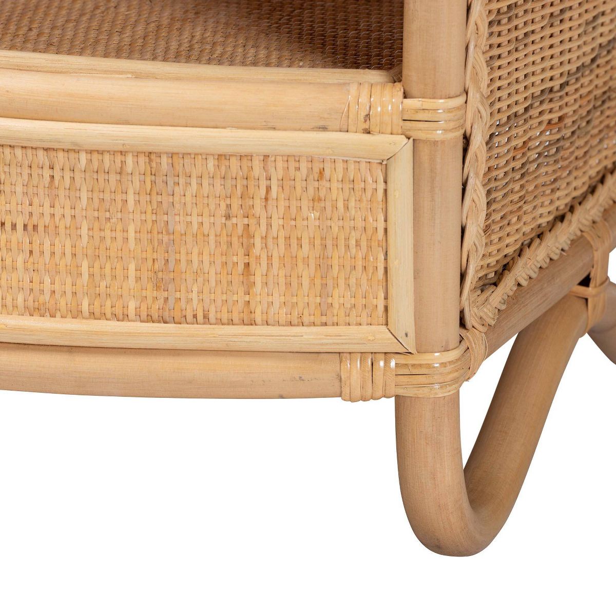 bali & pari Dyna Natural Rattan Coffee Table with Open Shelf Natural - thumbnail 6