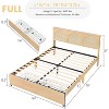 Rattan Bed Frame with Natural Rattan Headboard and 2 Storage Drawers,Bed Frame with LED and Metal Platform ,Strong Wooden Slats Support - 2 of 4