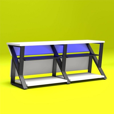 NTense Genesis 70" White Gaming TV Stand with RGB Lights