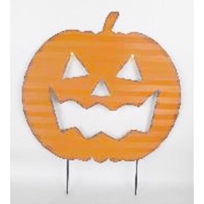 Sienna Warm White 2 ct 23.2 in. LED Pumpkin Stake Yard Decor (Pack of 8)