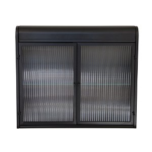 MaseiKar Army Green 2-Door Wall-Mounted Metal Storage Cabinet with Tempered Glass Doors & Shelves for Bathroom, Kitchen, Living Room & Office - 1 of 4