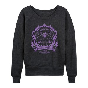 Women's - Edward Scissorhands -  Lightweight French Terry Wide Neck Long Sleeve Shirt - 1 of 4