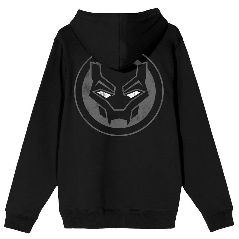 Black Panther Mask Logo Long Sleeve Black Adult Pullover Hoodie, 4 of 5