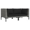 Cushions Half Round Poly RattanPatio Sofas vidaXL - 2 of 4