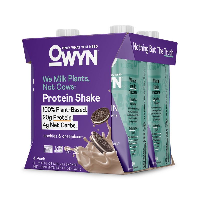 OWYN Protein Shake - Cookies N&#39; Creamless - 4pk/44.6 fl oz, 4 of 8