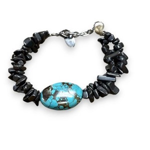 Michelle Marie Boutique's Turquoise & Hematite Gemstone Bracelet - 1 of 4