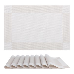 REGALWOVEN PVC Kitchen Dining Table Decor Washable Wipeable Heat Resistant Placemats 8 Pcs - 1 of 4