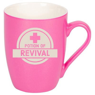 100 North Magic Potion 10 Ounce Pink Metallic Finish, Comfortably Fits Your Hands, New Bone China Coffee Tea Cup Mug, Potion of Revival