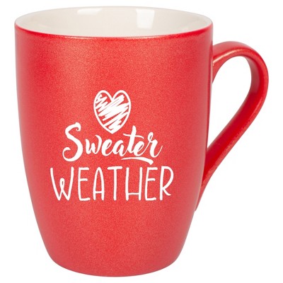 Elanze Designs Sweater Weather Crimson Red 10 ounce New Bone China Coffee Cup Mug