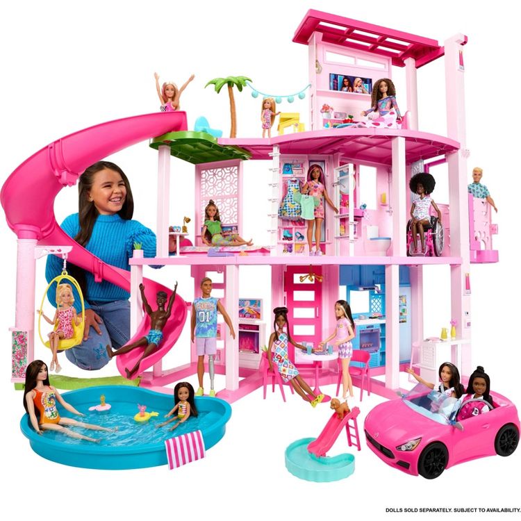 Barbie Dreamhouse Pool Party Doll House with 75+ pc, 3 Story Slide: Adult Assembly, Fits 12 Inch Dolls, 2 of 6