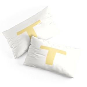Deny Designs King April Lane Art Block Yellow Monogram T Microfiber Printed Pillow Sham - 1 of 3