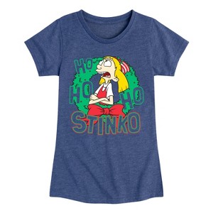 Girls' - Hey Arnold! - Ho Ho Ho Stinko Fitted Short Sleeve Graphic T-Shirt - 1 of 4