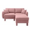Boucle 2-Seater Loveseat L-Shaped Sectional Sofa with Shell Armrests & Ottoman - 4 of 4