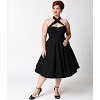 Unique Vintage Women's Plus Criss Cross Halter Rita Flare Dress - 3 of 4