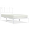 vidaXL Metal Bed Frame with Headboard White 39.4 in.x74.8 in. Twin - 2 of 4