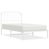 vidaXL Metal Bed Frame with Headboard White 39.4 in.x74.8 in. Twin - image 2 of 4