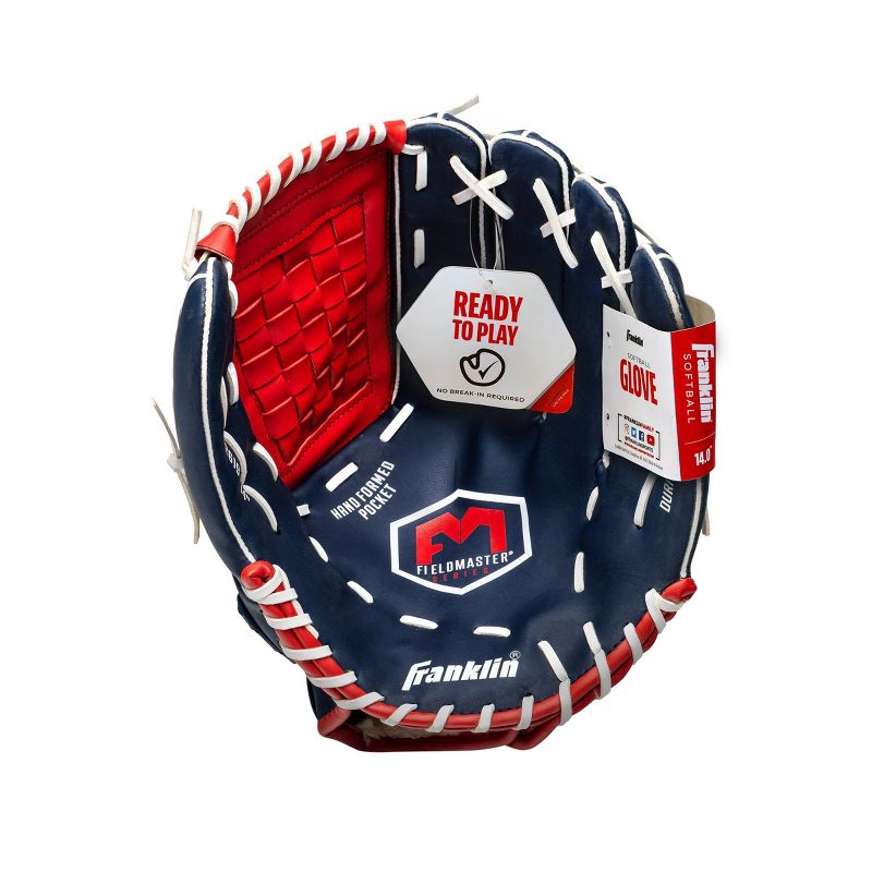 Franklin Sports Field Master USA Series 14.0&#34; Baseball Glove - Right Handed Thrower Blue/Red, 3 of 4