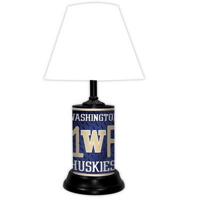 NCAA 18-inch Desk/Table Lamp with Shade, #1 Fan with Team Logo, Washington Huskies