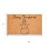 HomeRoots 17" X 29" Brown And Black Christmas Snowman Merry Christmas Outdoor Coir Door Mat - 3 of 4
