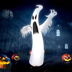 Costway 12ft Halloween Inflatable Ghost Quick Blow up w/LED Lights Outdoor Yard Scary Decoration